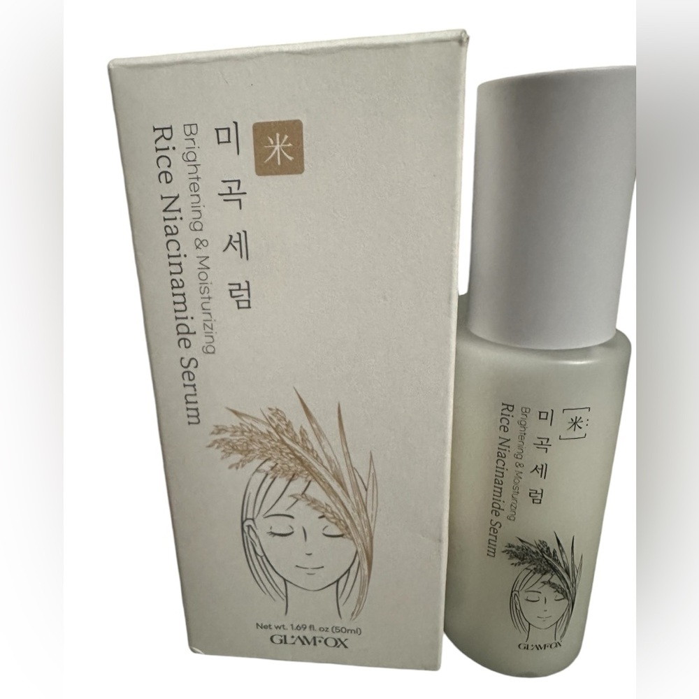 Korean Glamfox Rice Niacinamide Serum K-Beauty 1.7oz 50ml Moisturizing & bright